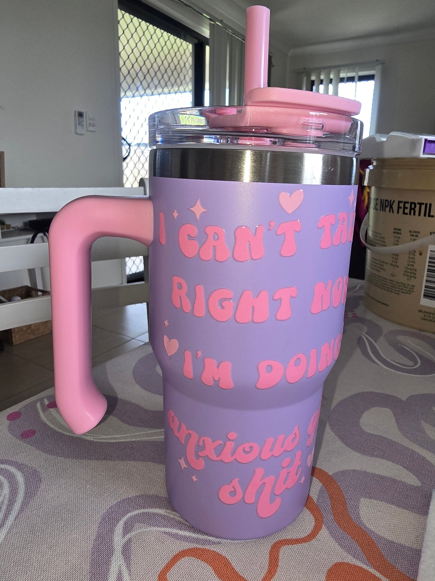 12oz tumbler - anxious quote