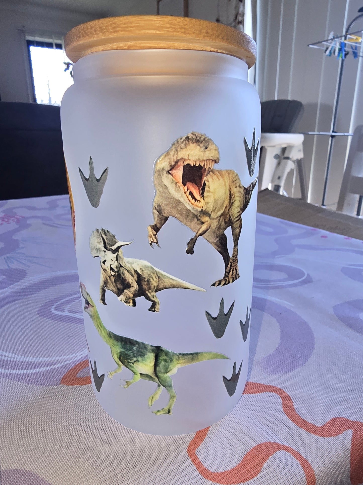 16oz frosted glass can - Jurassic Park