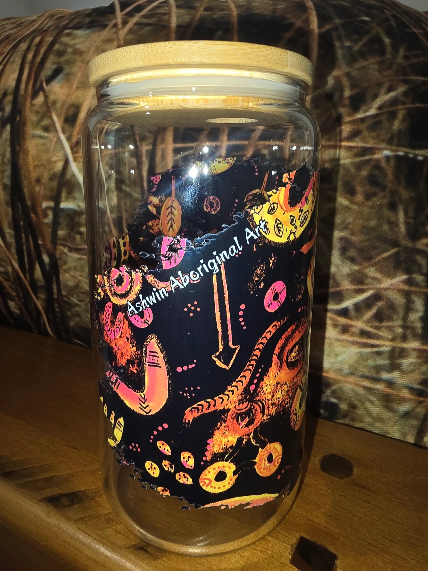 16oz clear glass can - Country
