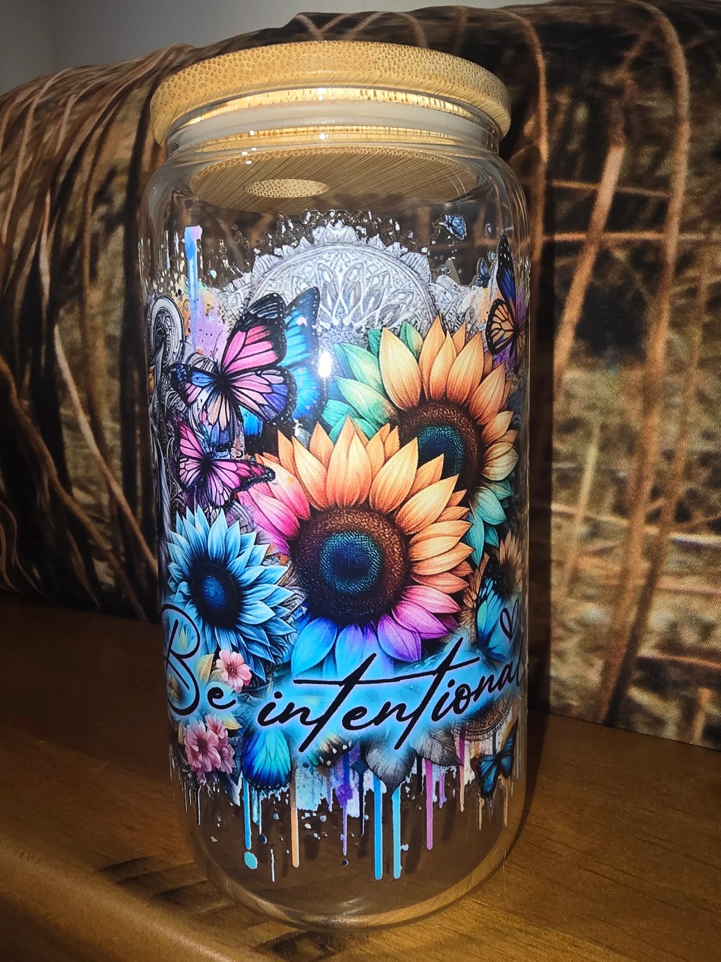 16oz clear glass can - Be intentional