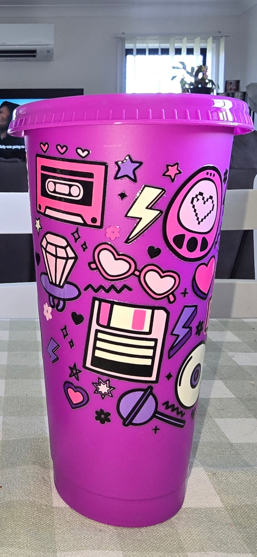 24oz acrylic cup - 90's baby/light purple