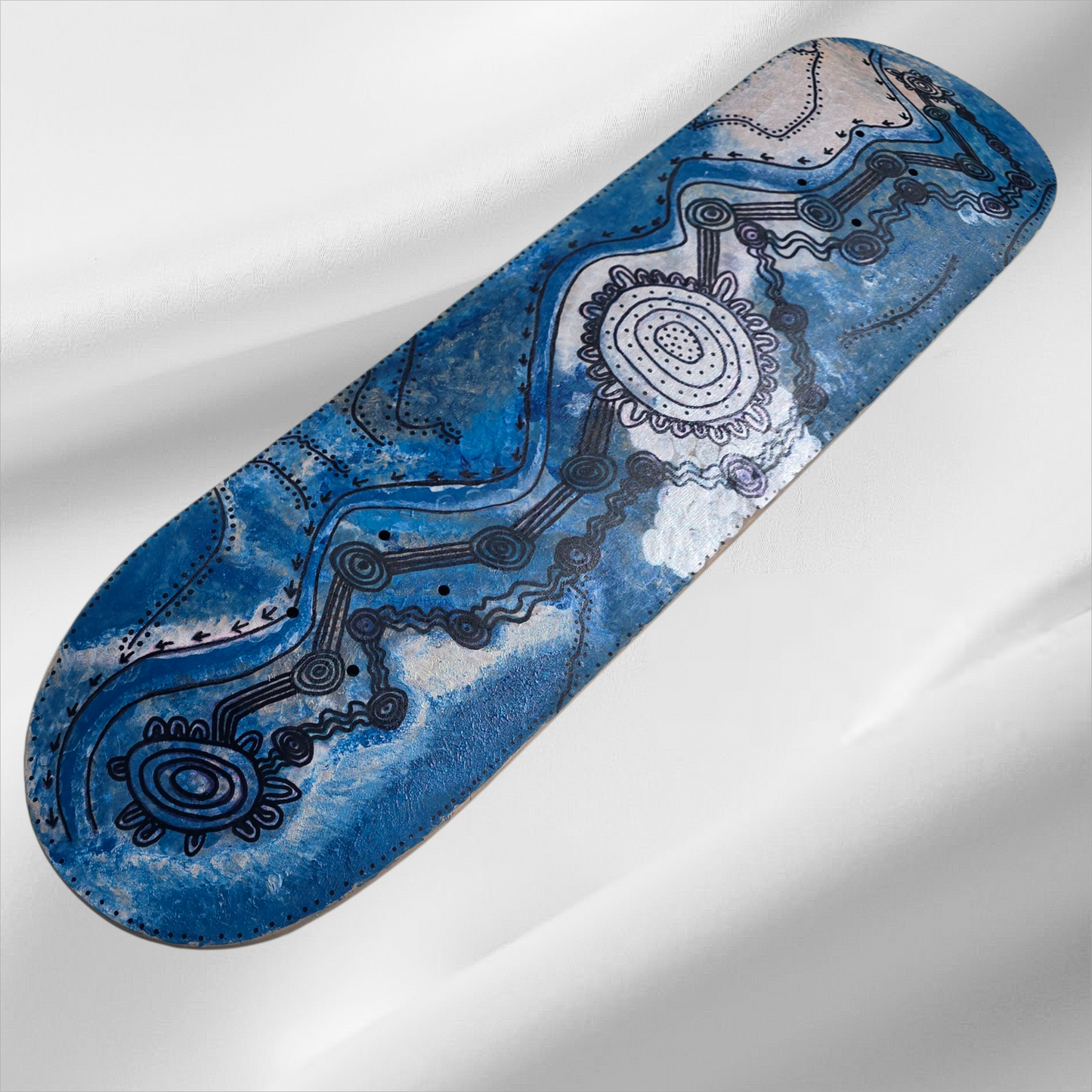 Painted skateboard indigenous art