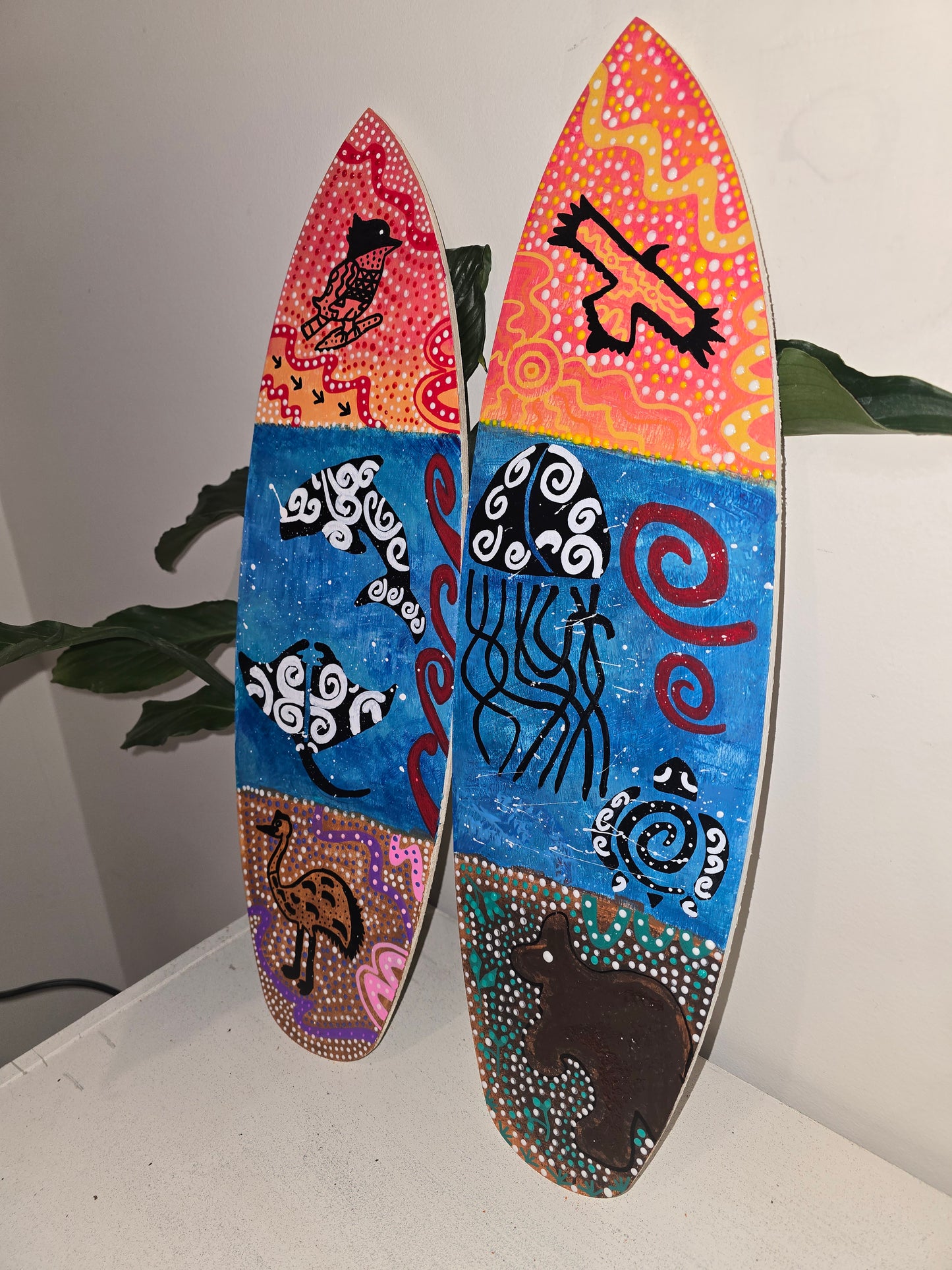 Painted surfboards - Indigenous and maori art