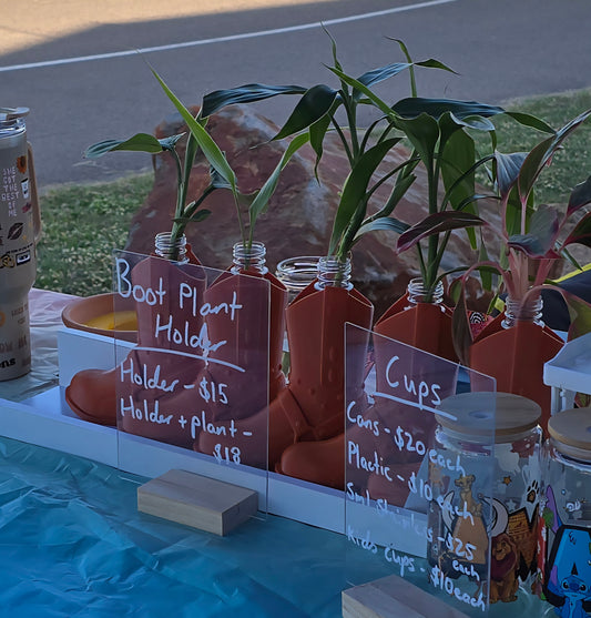 Water plant holders - cowboy boots