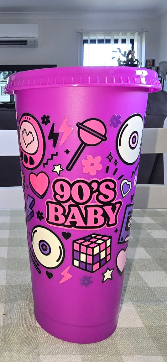 24oz acrylic cup - 90's baby/light purple