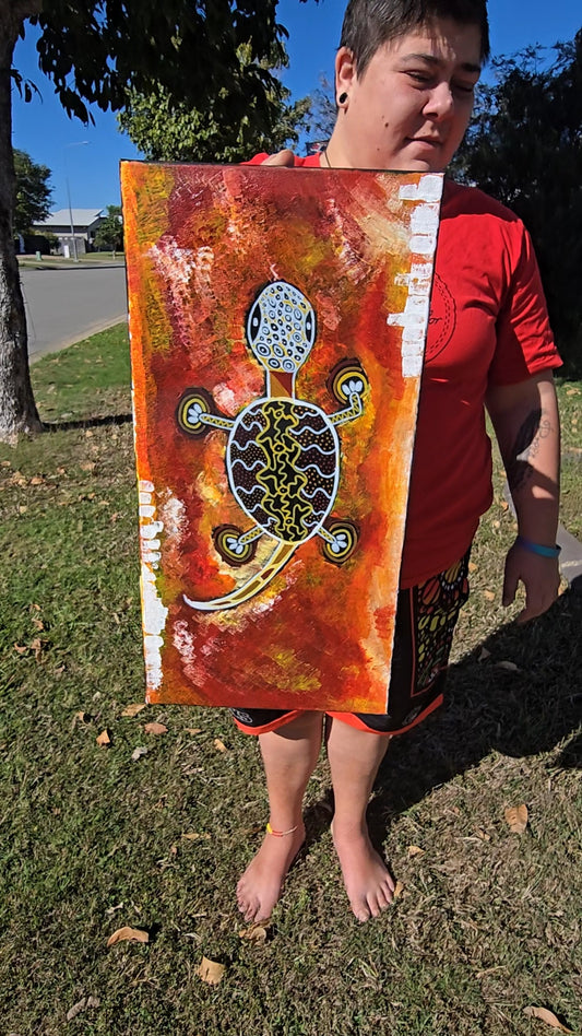 Canva painting - The goanna