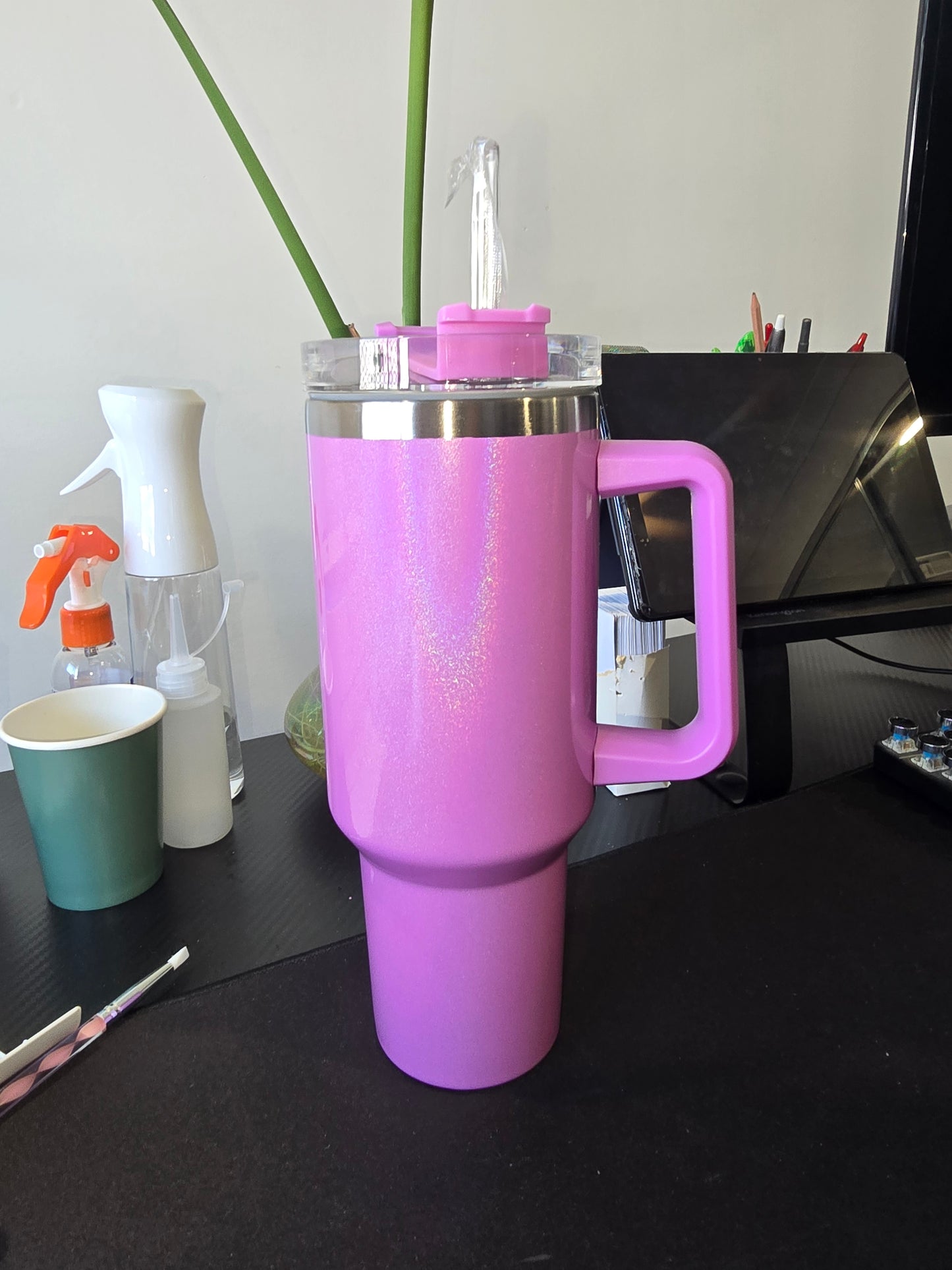 Custom 40oz stainless steel shimmer tumbler