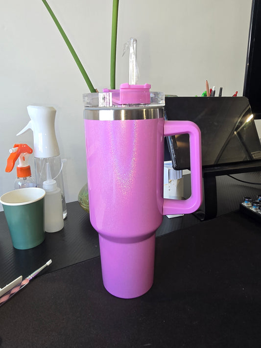 Custom 40oz stainless steel shimmer tumbler