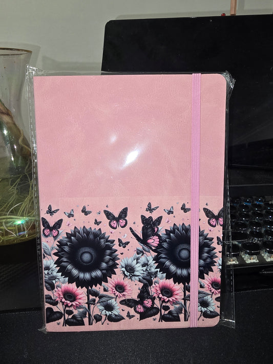 Notebook - pink with flowers